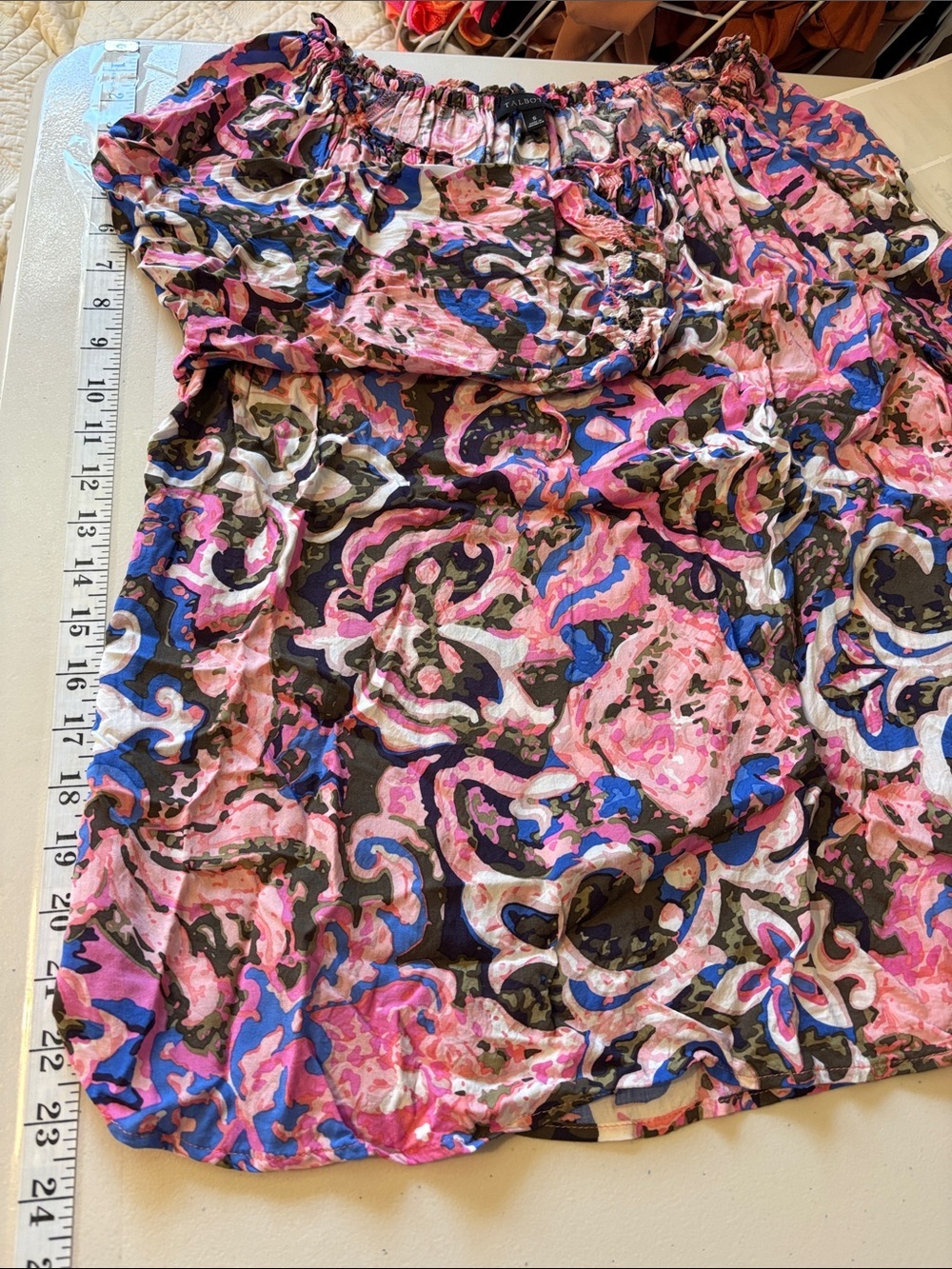 Talbots Floral Top Size Small Boho Coastal Lightweight Summer Resort Island - Picture 13 of 13